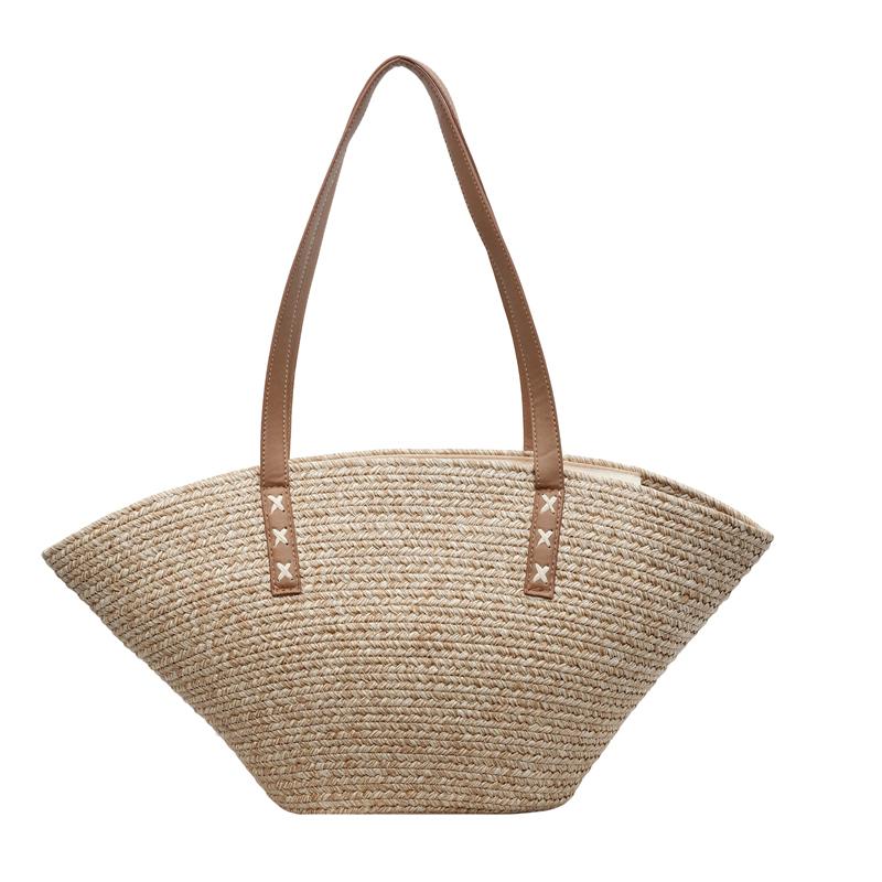 2026 New Straw Bag Women Large Capacity Shoulder Bag Summer Beach Vacation Style Versatile Commuter Women's Handbag Casual Tote