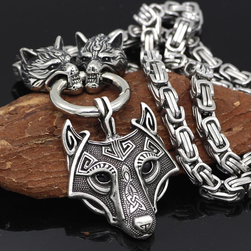 Nordic God Stainless Steel Odin Thor's Hammer Pendant Viking Necklace for Men