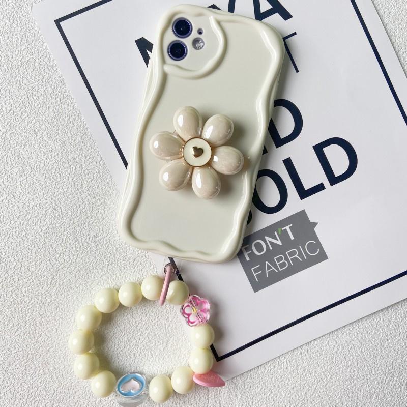 Pearl Flower Bracket Holder Soft Case For Redmi Note 13 12 Pro Plus 5G Note 12S 10 11T 10S 11 11S 8 9 PRO 13C10C 9A 9C 10 Cover