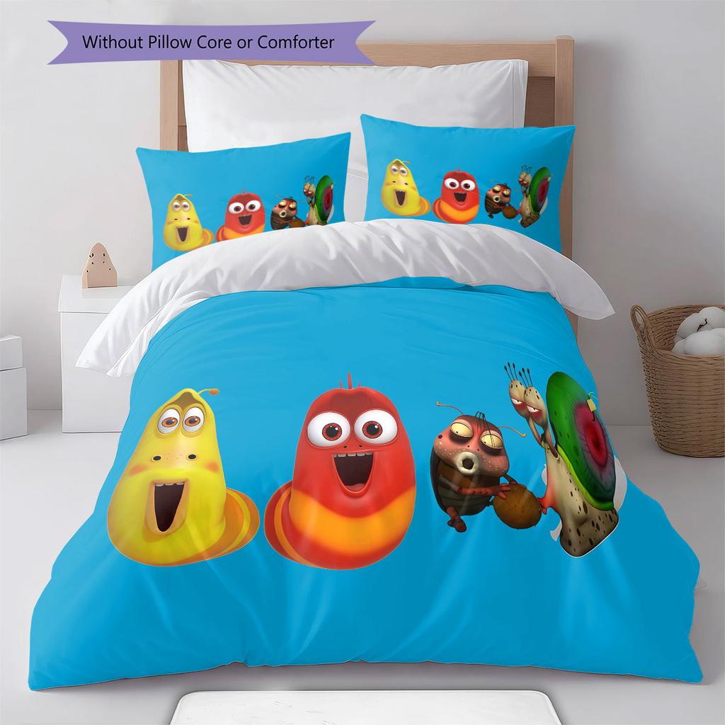 Larva Pattern Bedding Home Decoration Birthday Gift ( 1 Duvet Cover + 2 Pillowcase, Without Core),fan Merchandise.