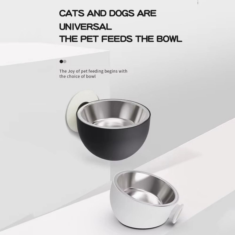 Stainless Steel Wall Mounted Dog Bowl Adjustable Height Pet Food Container  Cat