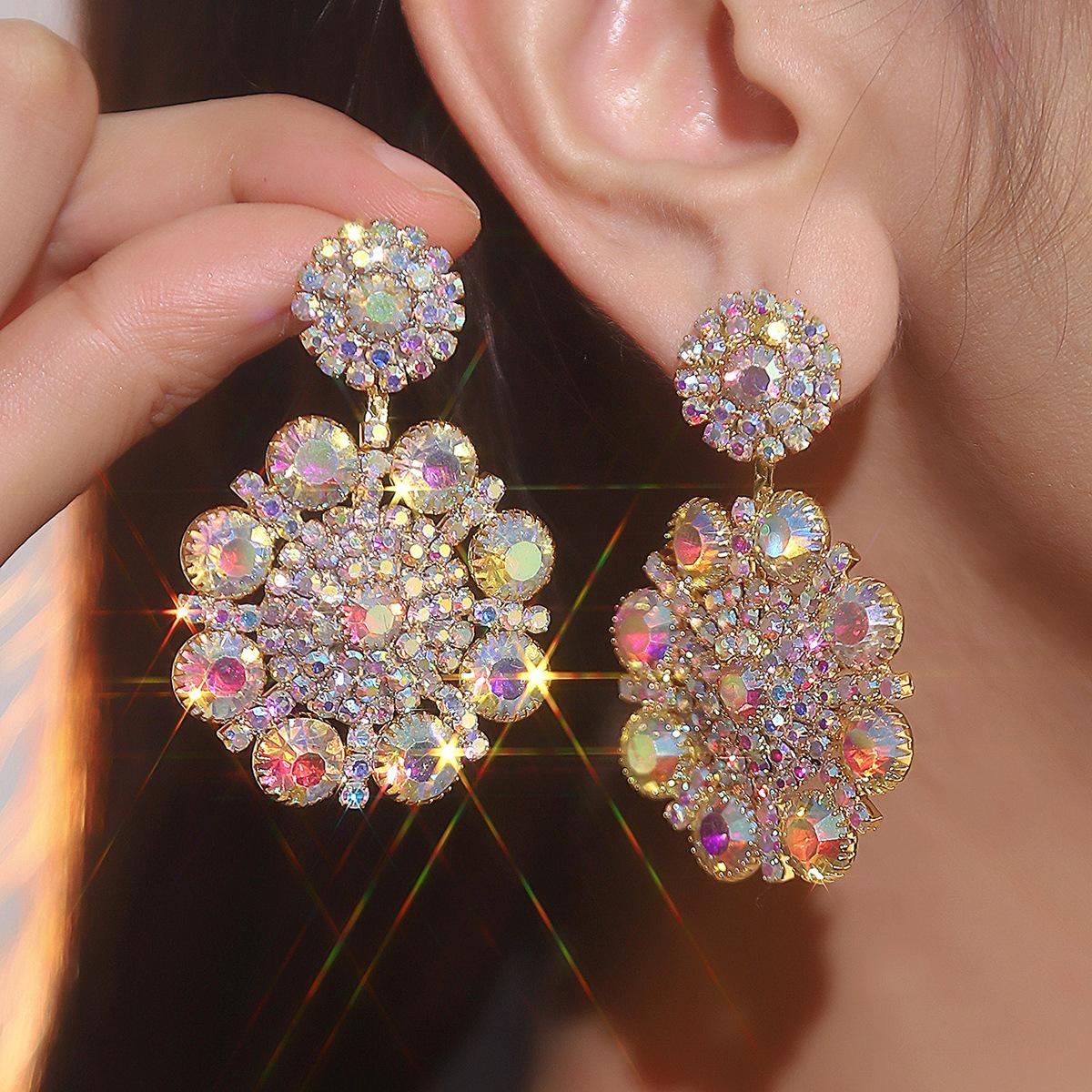 

Серьги Premium Sense Of Luxury Sunflower Ab Rhinestone Серьги Niche Design Snowflake Женские высококачественные серьги