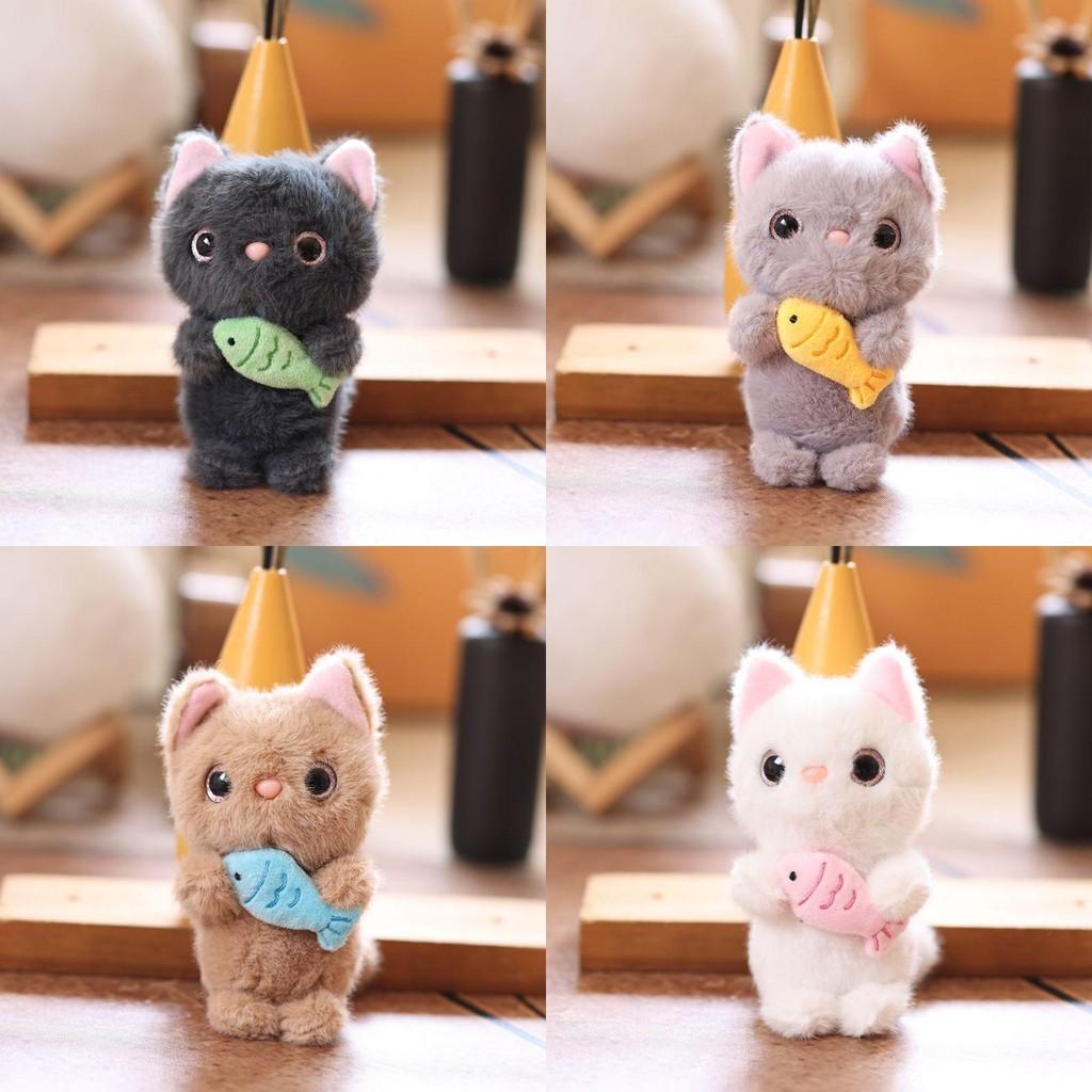 Plush Cat Keychain With Pp Cotton Filling For Bag Decoration And Gift Idea