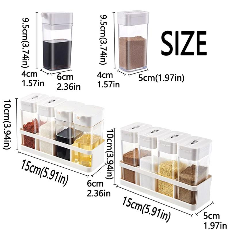 Spice Jars Set Plastic Seasoning Storage Box Set With Lid Transparent Barbecue Storage Containers Spice Racks Kitchen Supplies