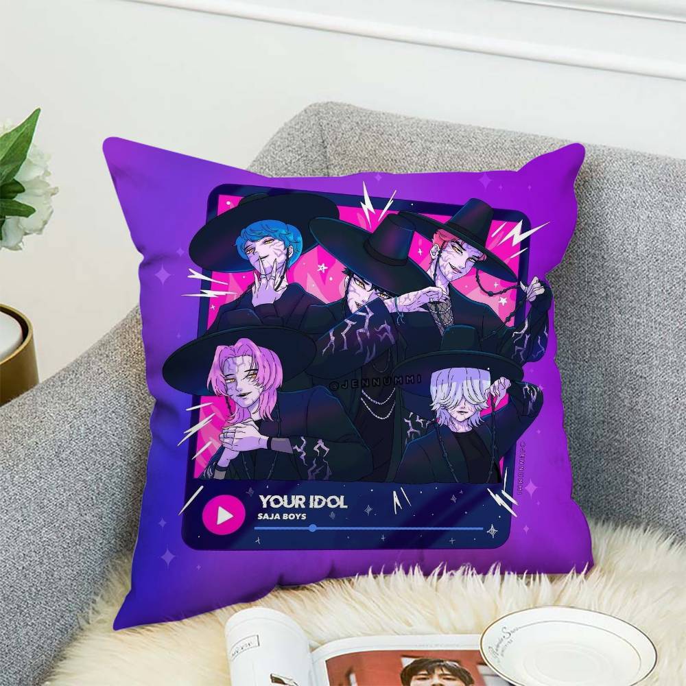 

KPop D-Demon H-Hunters Pillow Case Luxury Double-sided For Car Pillows 40x40 Cushions Cover Home And Decoration Sofa Pillowcase 12x12Inch