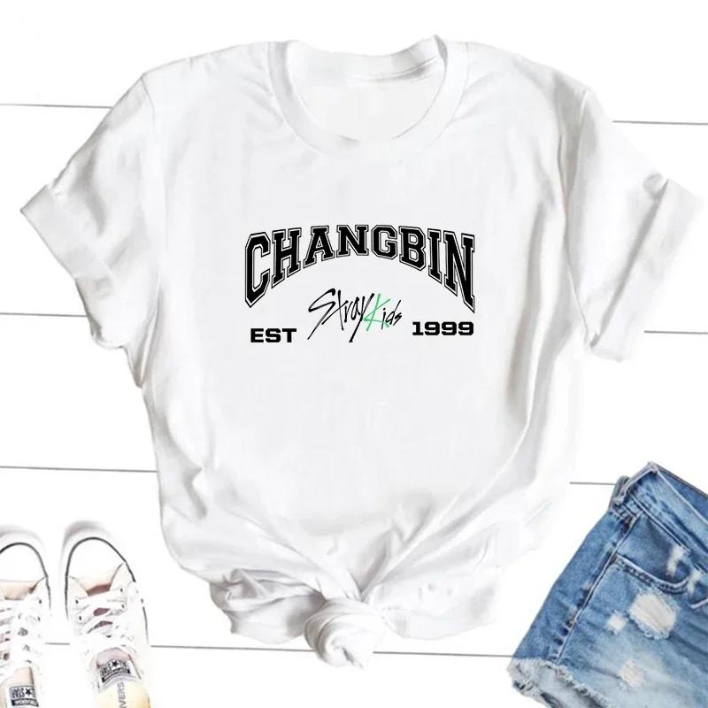 

Футболки с участниками Stray Kids ZX TEE Футболка в корейском уличном стиле Футболка с графикой K-pop концерта SKZ Бан Чан Чанбин Ли Но Группа Музыкальная футболка S