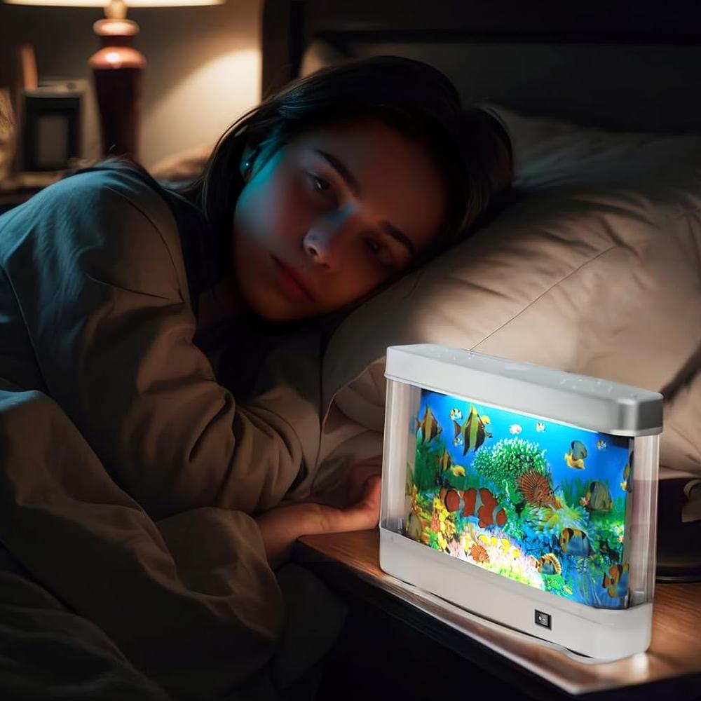 Artificial Tropical Fish Tank Lamps Aquarium Decor Virtual Ocean in Motion Night Light For Children Halloween Christmas Gift Toy