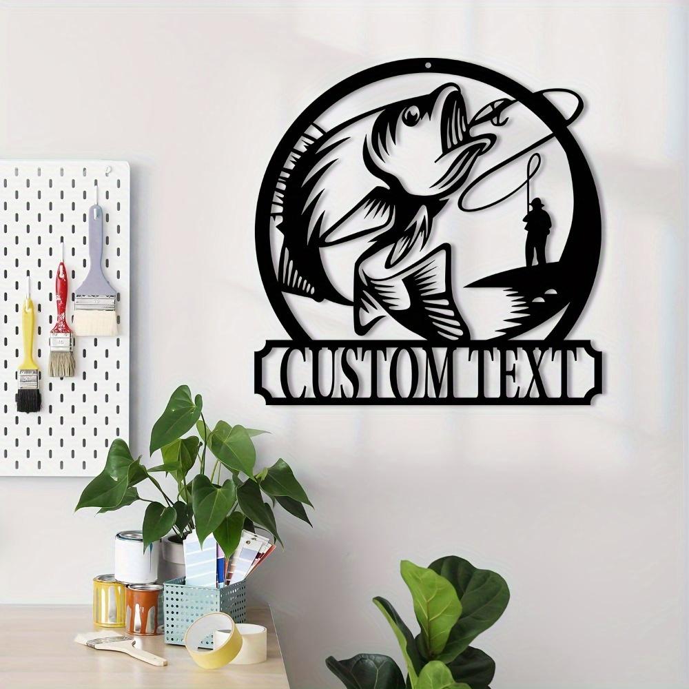 Custom Metal Wall Art Bass Fishing Decor Handcrafted Gift for Patio Porch