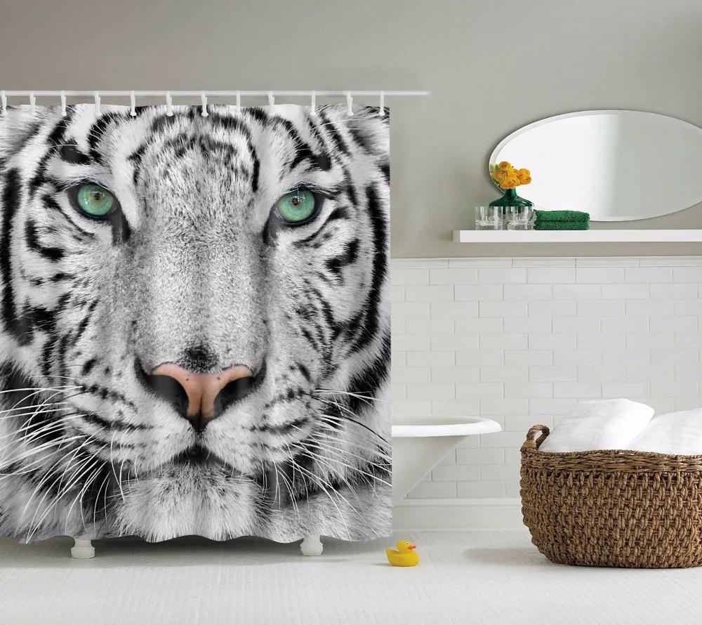 Elephant Octopus Owl Deer Horse Zebra Animals Printed Shower Curtains Bathroom Curtain With Hooks 180X180Cm