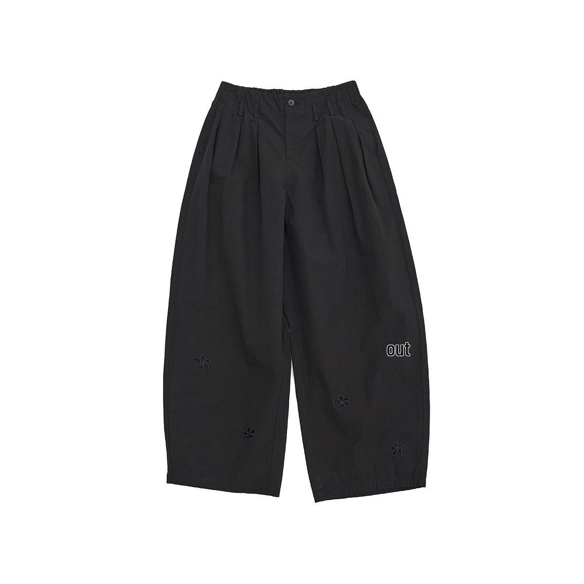 

Dai He Spring Casual High-Waist Embroidered Cotton Pants - Versatile and Simple Design H60158 Medium