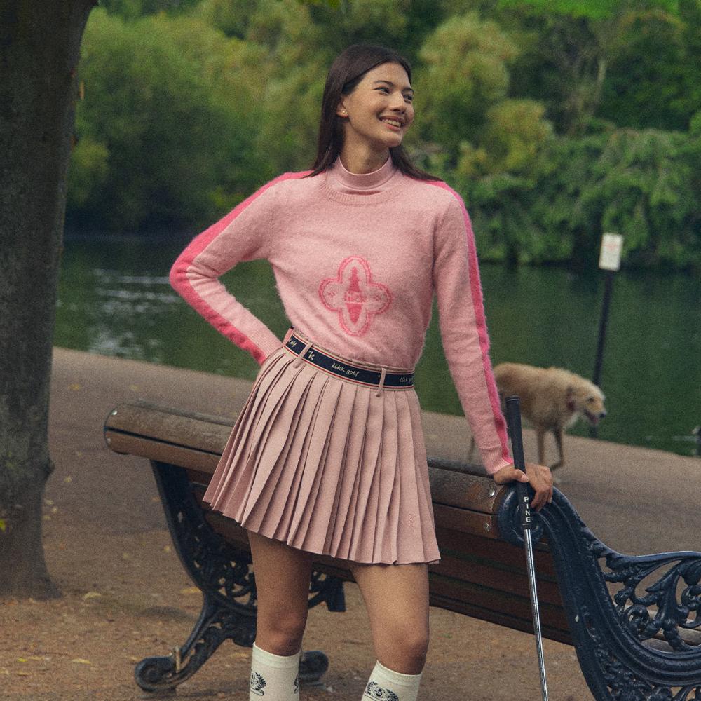 Rick Reverse Colorblock Round Knit (Pink) Pink/M