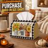 1pc Country Farmhouse Plaid Tissue Box - Harvest Napkin Dispenser, Two Sizes Available Made of Durable Polyester, Decorated with Mason Jar Sunflower,
