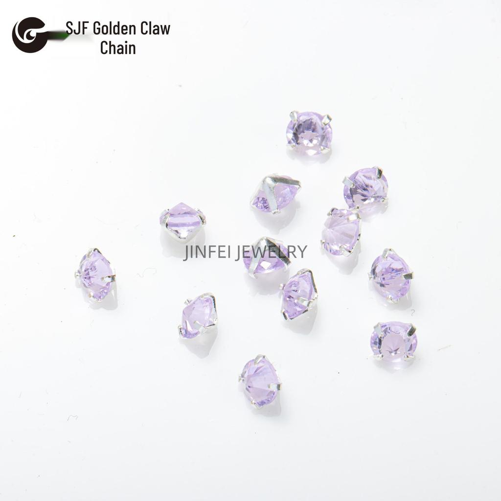 Round & Reverse Four-Prong Zircon Single-Prong DIY Phone Chain Jewelry & Clothing Accessories (3/4/5)