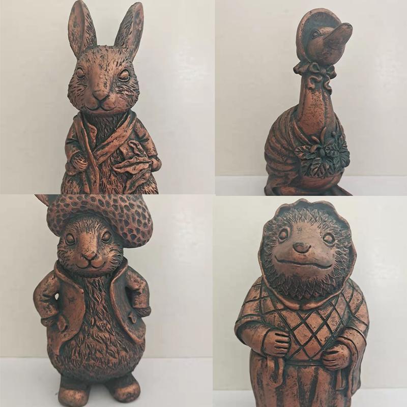 15cm Bronze Resin Garden Ornament Patio Lawn Decoration Statue