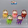 5pcs Shin Crayon Chan Raincoat Figure With Heart Car Desktop Decoration Ornament