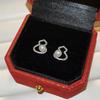 New Chinese-style hollow gourd stud earrings, pearl women's niche micro-inlaid zircon earrings, high-end earless ear clips, high-end sense