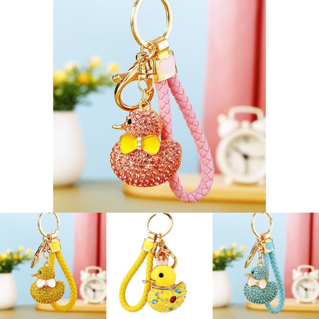 Charming Full Diamond Yellow Duck Keychain Cute Gift For Birthdays And Celebrations