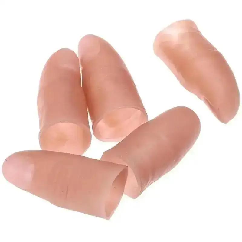 5Pcs/Set Hot Fakes Soft Thumb Tip Finger Close Up Stage Magic Trick Vanishs Appearing Finger Trick Props Toy Funny Prank Party