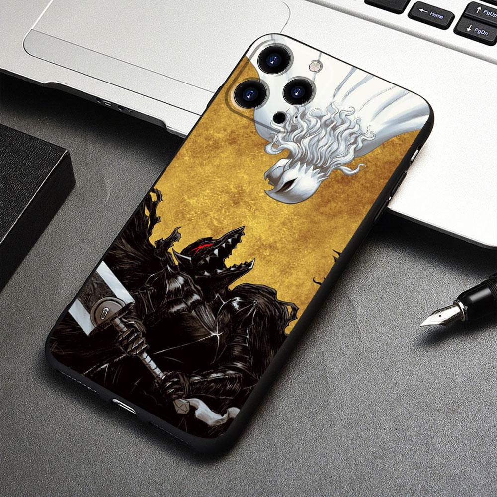 For iPhone 11 X XS 8 Plus 12 XR 14 13 Pro Max 7 6S SE 5 SE2 5S 6 SE2022 Bag Berserk Guts Anime Capinha Funda