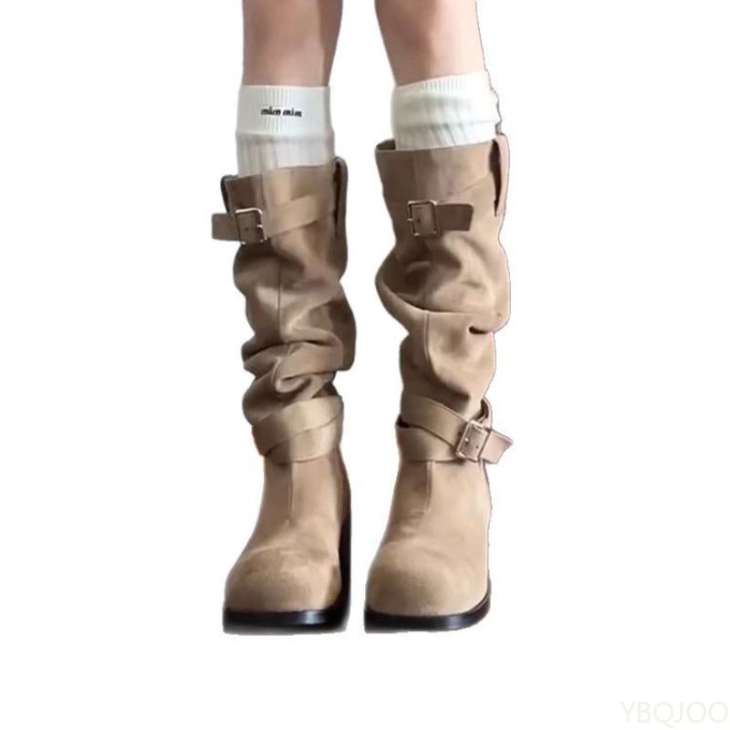 Fashion New Spring  Autumn Retro Fashionable Versatile Cowboy Boots Elegant Minimalist Tall Boots Women's Shoes