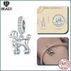 BISAER Plata 925 Encanto Lindo Perro Cuentas Perro Salchicha Mascota Animal Colgante Chapado en Platino Apto Mujeres Pulsera DIY Joyería Fina