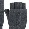 1 Pair Flip Fingerless Gloves Men Winter Soft Thick Warm Convertible Mittens for Typing Running