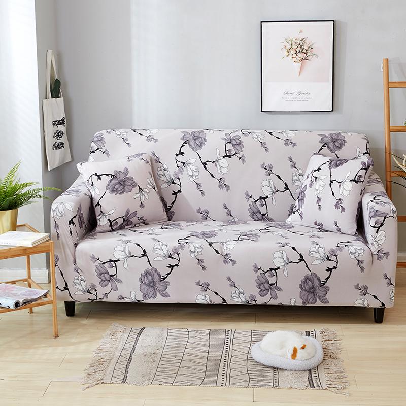 S-emiga Floral Printed Sofa Covers for Living Room Elastic Stretch Slipcover Sectional Corner Sofa Covers 1/2/3/4-seater