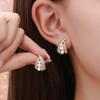 French Design Lace Skirt Pearl Stud Earrings Niche High-End Light Luxury Fashion Earrings Unique Personality Earrings