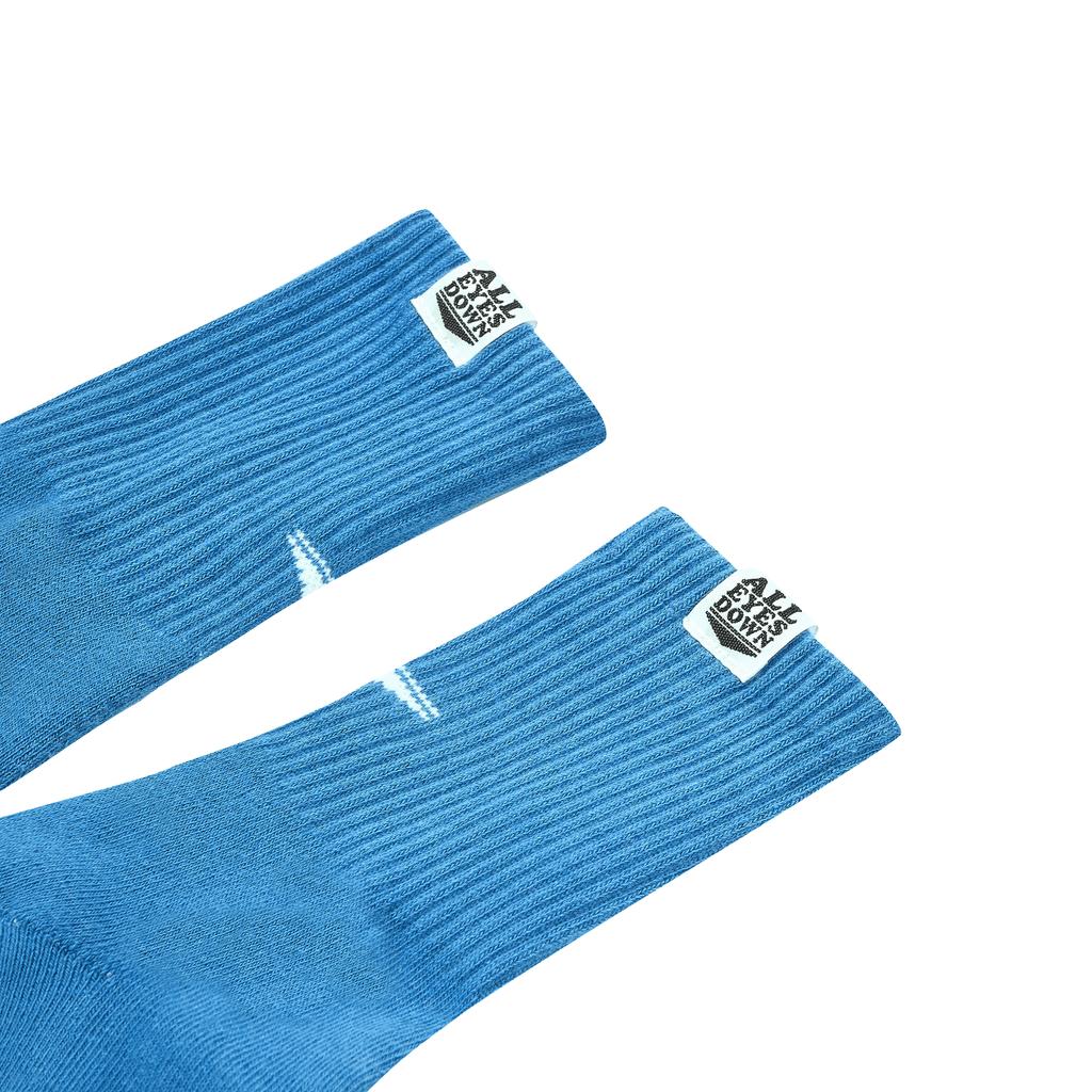 ALL EYES DOWN Basic Logo Socks(Blue/White)