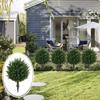 Artificial  Topiary Outdoor Plants With Spike, 2 Pack Faux Cedar Bushes UV Resistant Fake Shrubs For Front Porch Décor