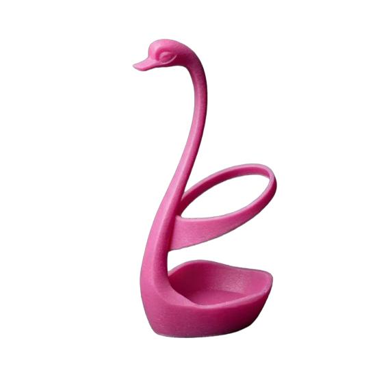 3D Printed Swan Toothbrush Holder, Bathroom Organizer with Hollow Water-Draining Design, Black White Dual Color, Widened Stable Base, One-Piece