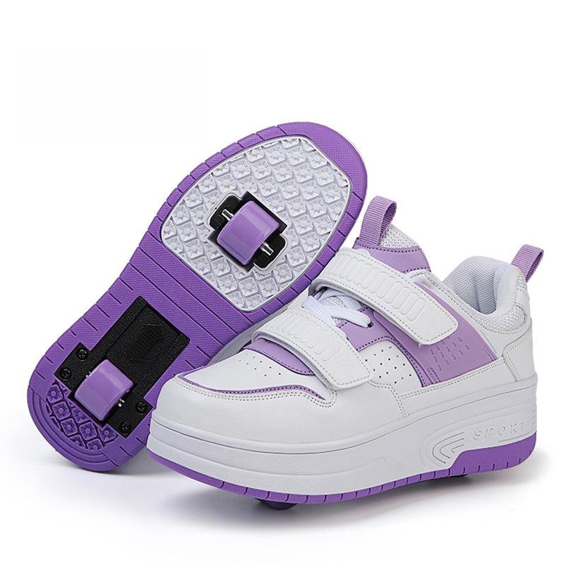 New Runaway Shoes Double Wheel Pulley Shoes Boys Children with Wheels Shoes Girls Skates Adult Deformation Shoes