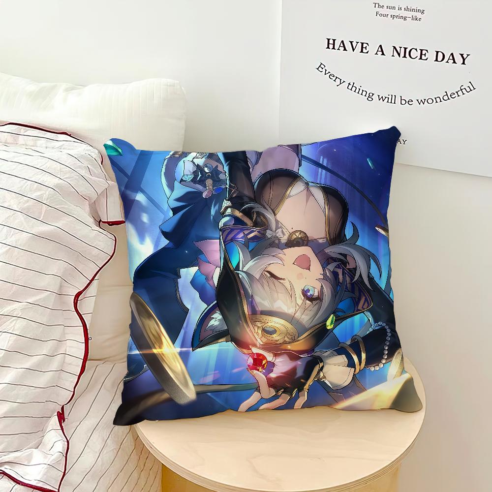 Game Cute Honkai Star Rail Cipher Cushion Cover Comfortable Soft Pillow Case for Sofa Living Room Home  Decor Protective Covers