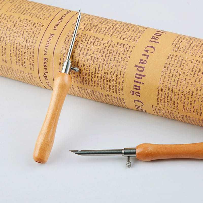 5Pcs Punch Needle Set 2.5Mm/3.5Mm/5Mm Adjustable Wooden Handle Punch Stitching Kit For Diy Cross Embroidery Craft Needles