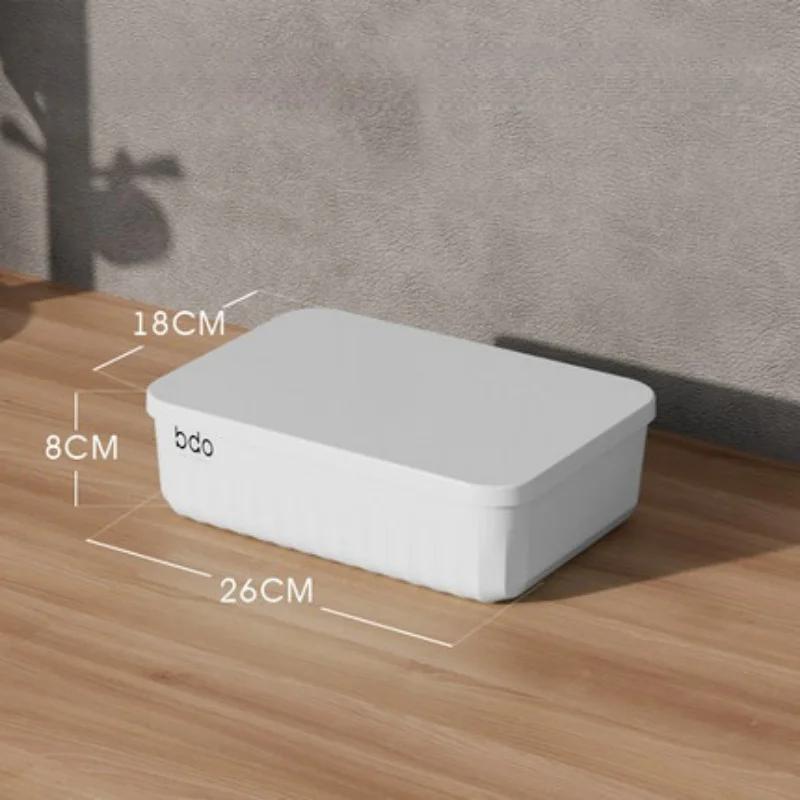 

Ящик для хранения с крышкой, штабелируемый контейнер для хранения одежды, пылезащитный органайзер для косметики, одежды, продуктов, ящик для хранения игрушек и закусок