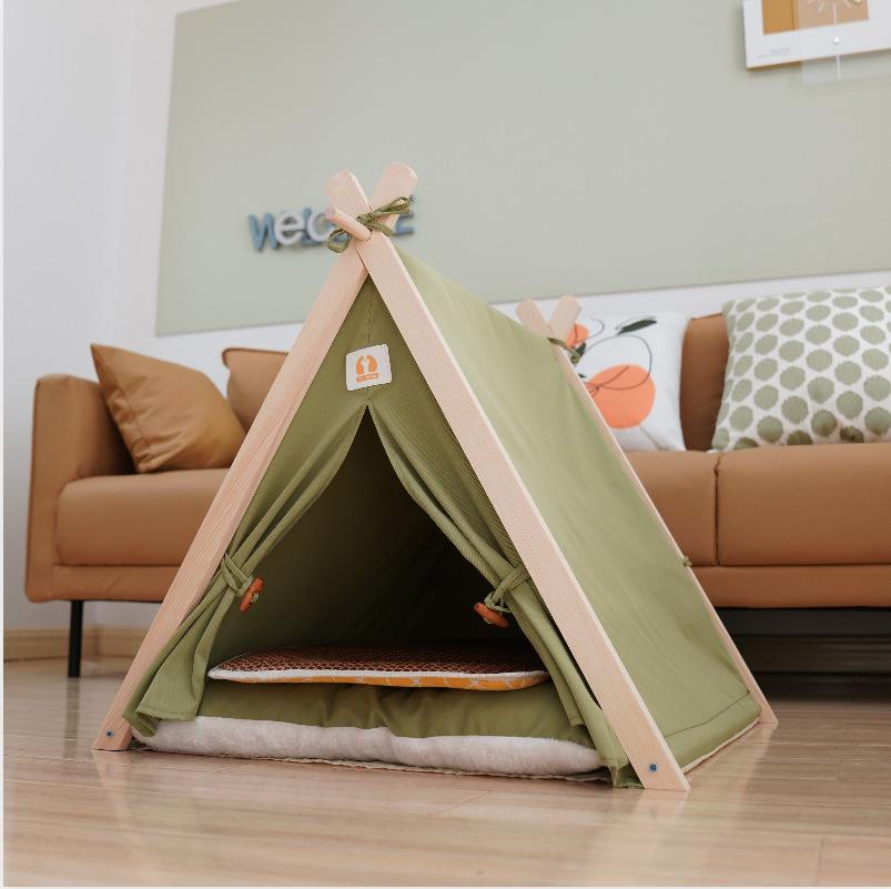 Husdjurstält boet Canopy Design Japansk och koreansk stil kabin kattsand Lyxmodeller för hundar och katter
