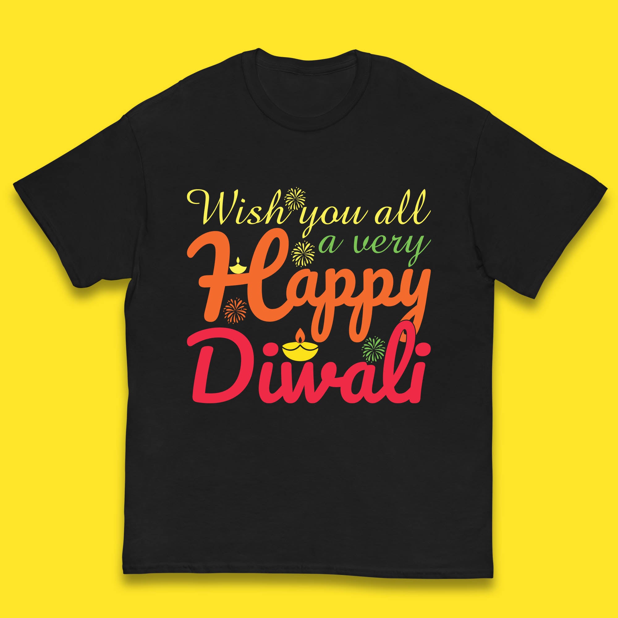 Wish You All A Very Happy Diwali Festival Of Lights Indian Diwali Holiday Celebration Kids T Shirt 130