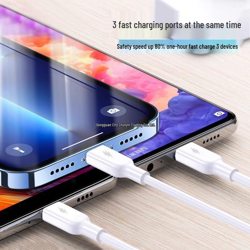 Universal Fast Charge 3-in-1 Multi-Port Cable: Type-C, Android, 3-Head