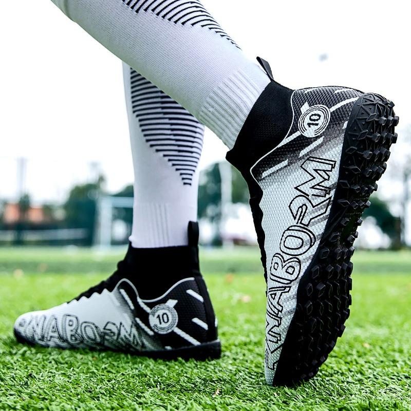 Herren-/Damen-Fußballschuhe Gummi Weiche Sohle Kurze Stollen Kunstrasen Jugendliche Kinder Fußballschuhe