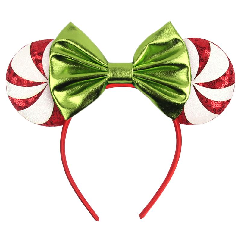 Neues Weihnachts-Mausohren-Stirnband für Mädchen Einheitsgröße Pailletten Schleife Haarband Festival Party DIY Haarschmuck Boutique