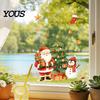 Indoor Outdoor Holiday Accents Cartoon Christmas Window Sticker, Removable Santa Snowman Tree Decal, Waterproof PVC Ornaments Static Cling Sticker