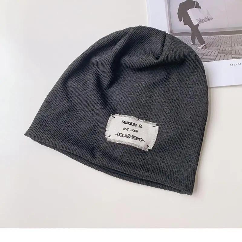 Casual Keep Warm Thin Knit Hat Cute Outdoor Cold Cap Ear Protection Warm Stack Hat For Men Women
