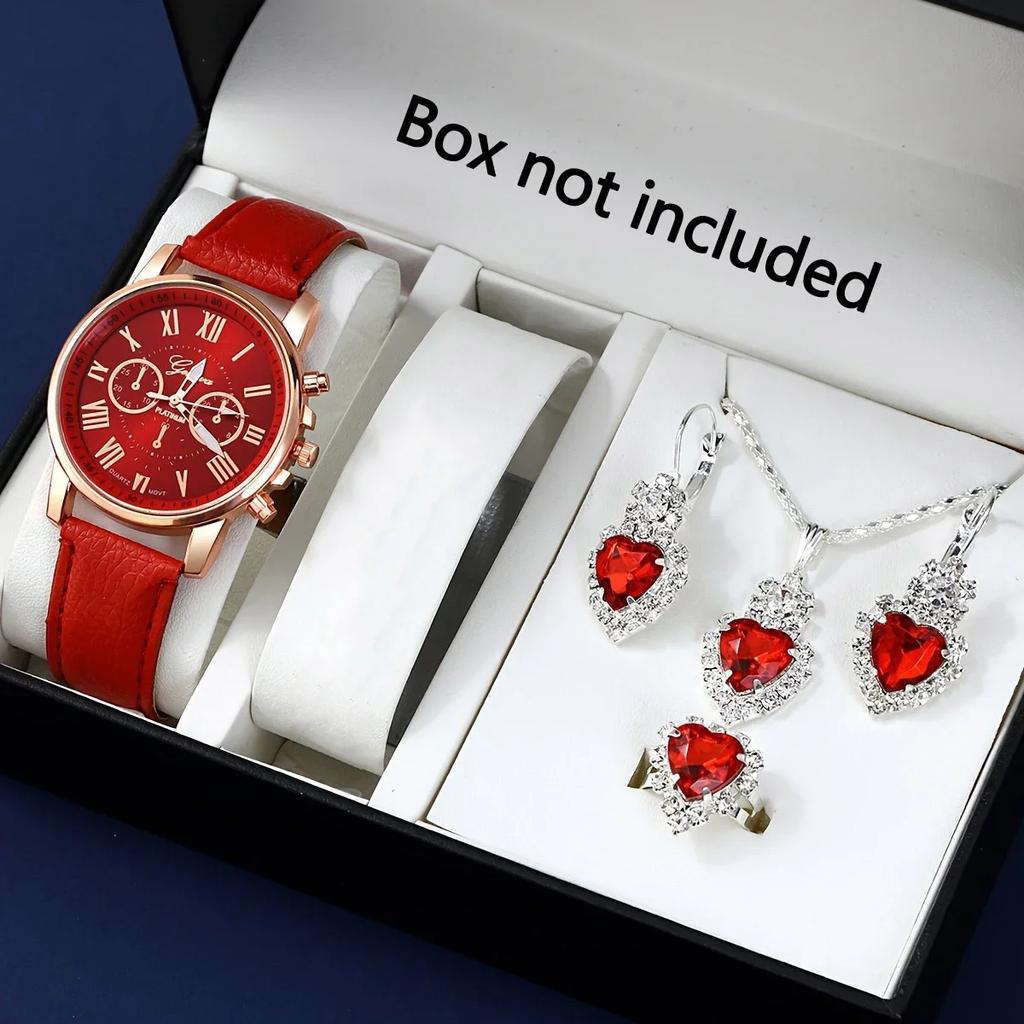 1set-Fashionable Women's Watch Ornaments Accessory Set Fashionable Quartz Watch - Suitable for Gift Giving and Daily Wearing