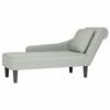 VidaXL Chaise Longue Et Coussin Et Accoudoir Droit Gris Clair Velours, Fauteuil, Fauteuil De Détente, Chaise Longue 4009772