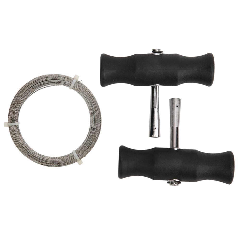 3pcs Rubber Handle Car Windshield Removal Tool Three Strands Steel Wire Glass Cutting Wire Windshield & Glass Repair Tools 1