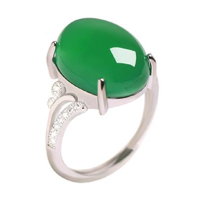Anello vintage in argento 925 con pietra preziosa in zircone e agata verde, anelli regolabili per le donne, regali per feste di nozze