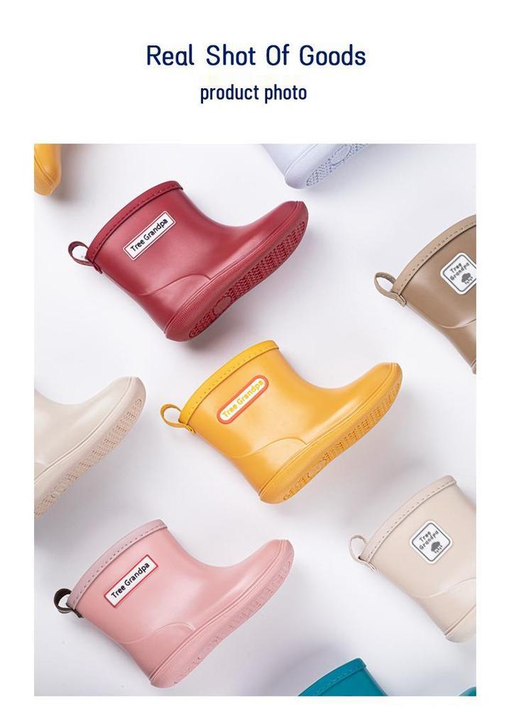 Children's Non-slip Lightweight Mid-calf Rain Boots - Soft Sole for Boys and Girls