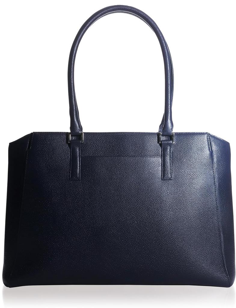 Business Genuine Large A4 Fits with Exterior Pocket and Bottom Studs RT9 [BLUE SINCERE] Women's Bag, Leather, Capacity, Size, 14-inch Laptop,