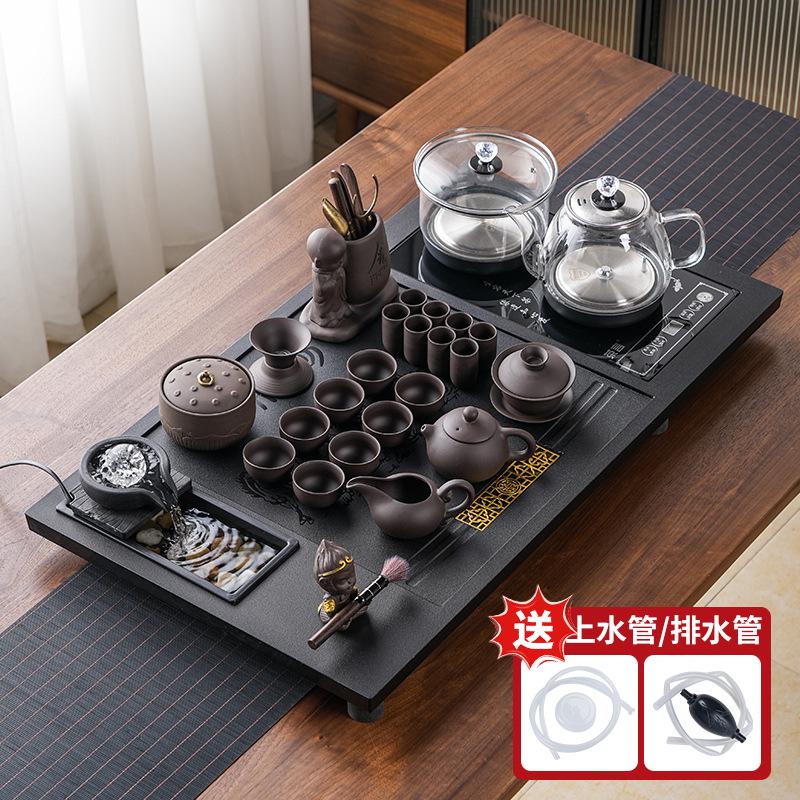 new automatic tea set ceramic household integrated flowing water tea tray kung fu imitation Wujinshi tea table