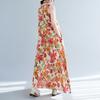 Summer Loose Cotton Linen Printed Sleeveless Dress Women's Vest Casual Dresses